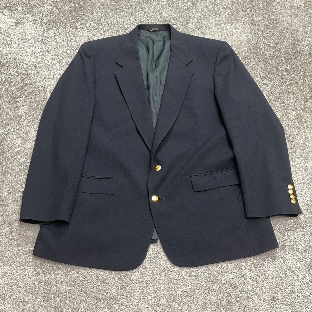 Austin Reed Dillard's Wool Suit Blazer Jacket Mens 46R Navy Blue Single Vented